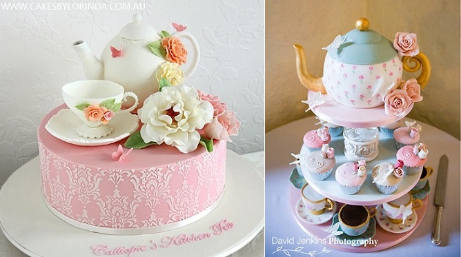 Tea Cup and Teapot Birthday Cake