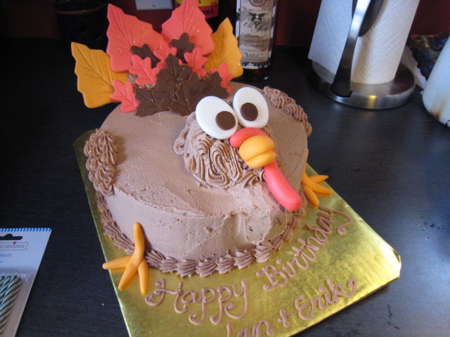 Thanksgiving Turkey Birthday Cake