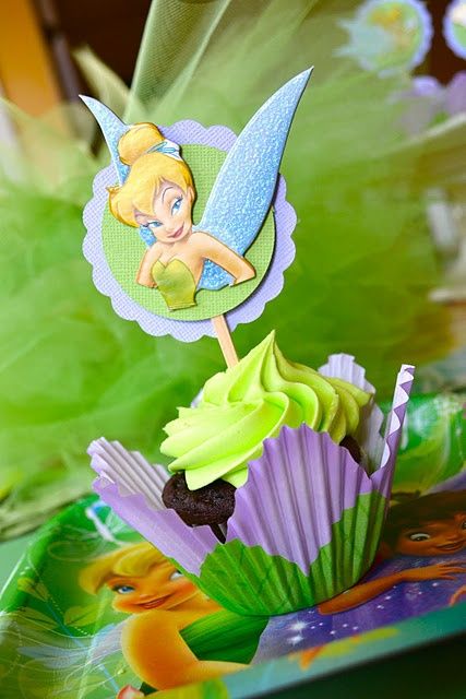 8 Photos of Tinkerbell Birthday Party Cupcakes