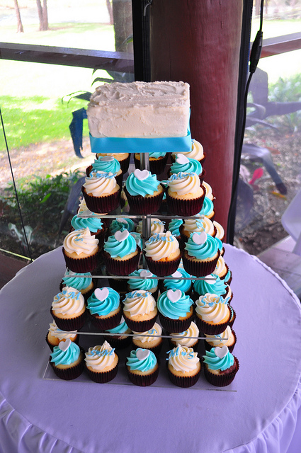 Turquoise Wedding Cupcakes