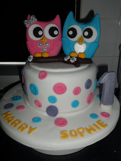 Twins 1st Birthday Cake