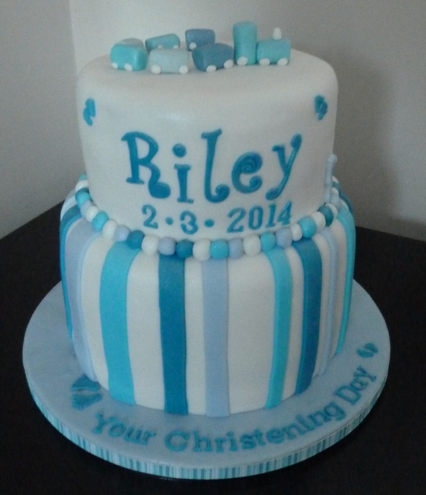 Two Tier Christening Cake