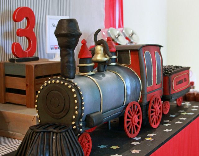 Vintage Train Birthday Cake