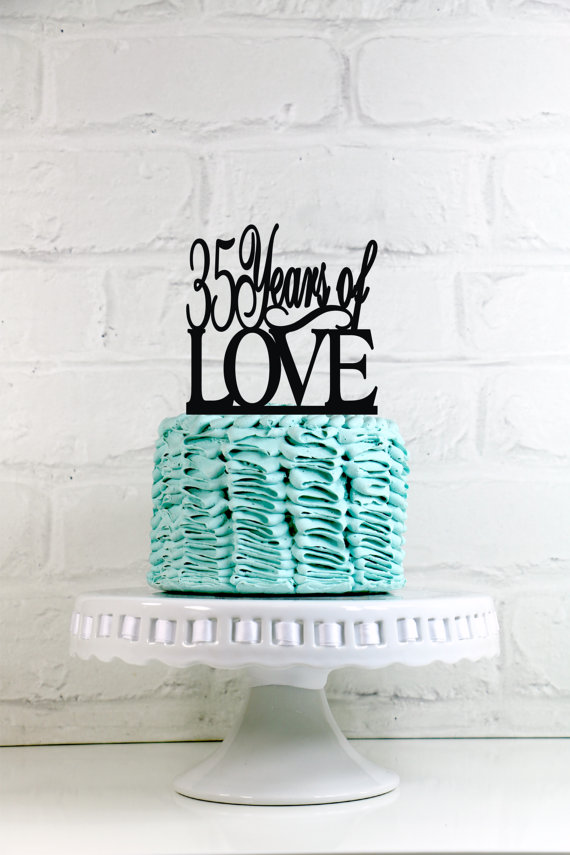 65 Year Anniversary Cake Topper