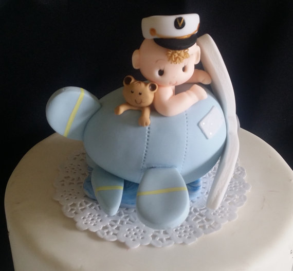 Airplane Baby Shower Cake