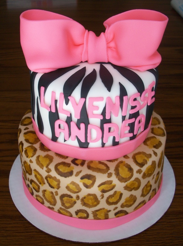 Animal Print Baby Shower Cake