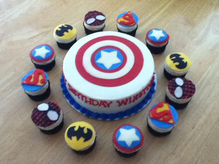 7 Photos of Avengers Birthday Cake Cupcakes