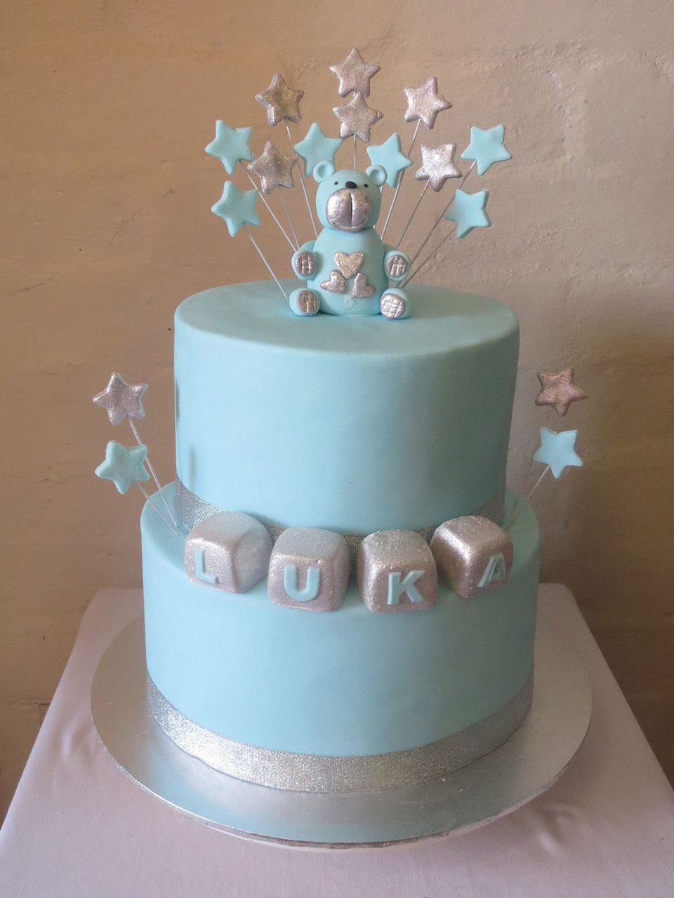 Baby Blue Birthday Cake