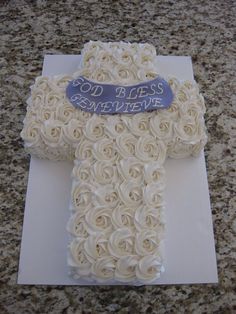 Baptism Cupcake Cross Cake