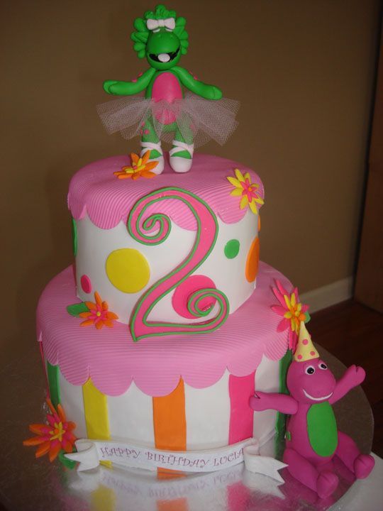 Barney & Baby Bop Birthday Cake