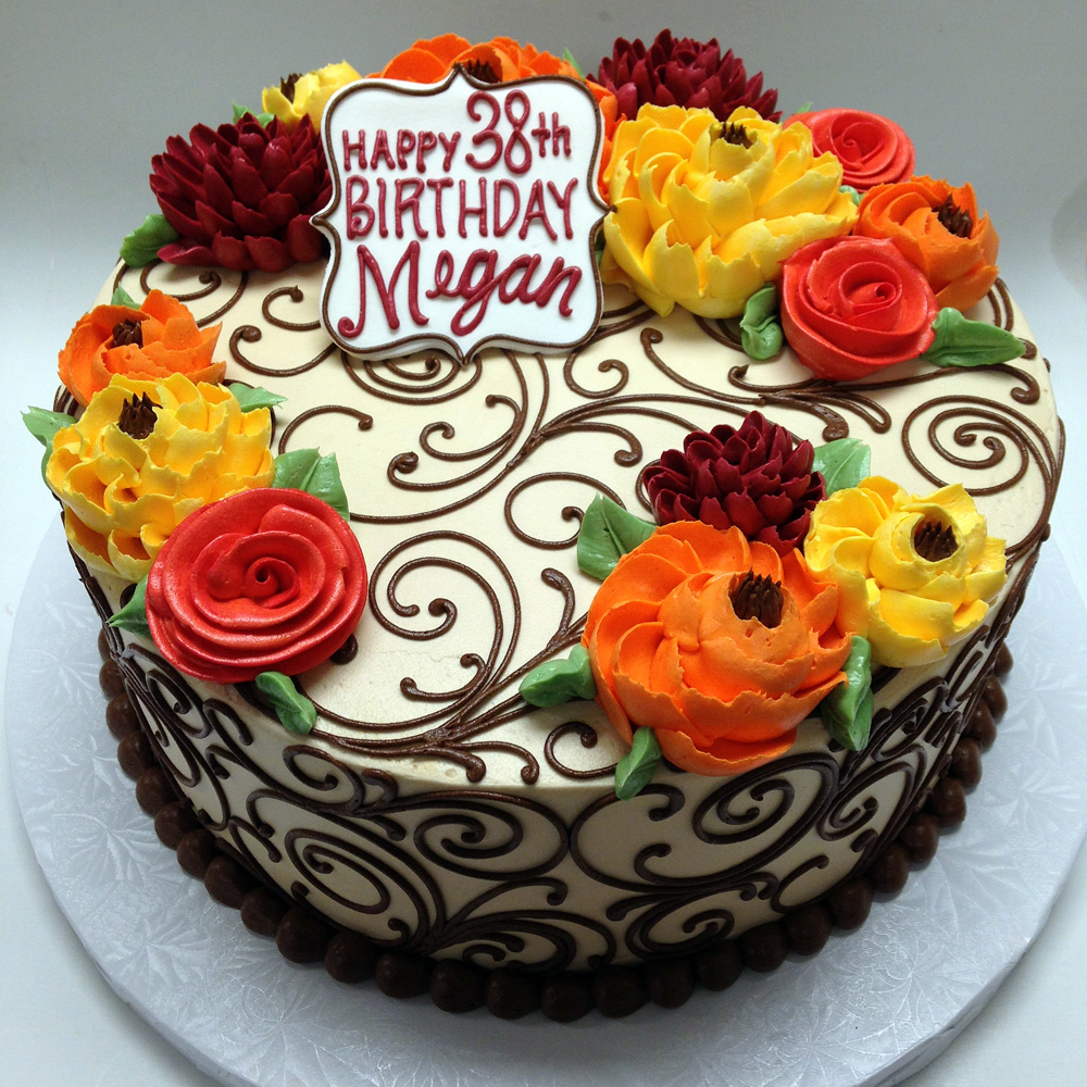 Birthday Sheet Cake with Flowers