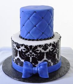 Black and Blue Birthday Cake