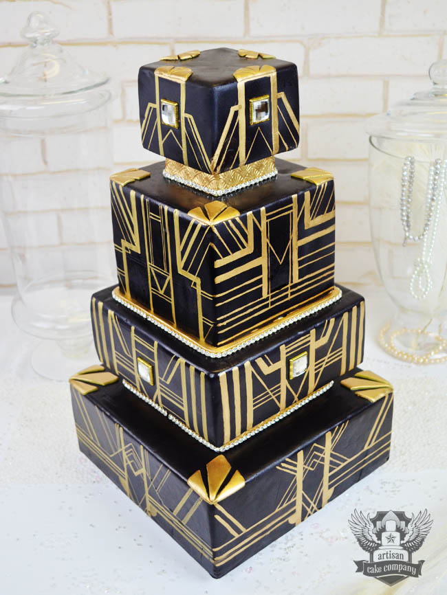 Black and Gold Art Deco Cake