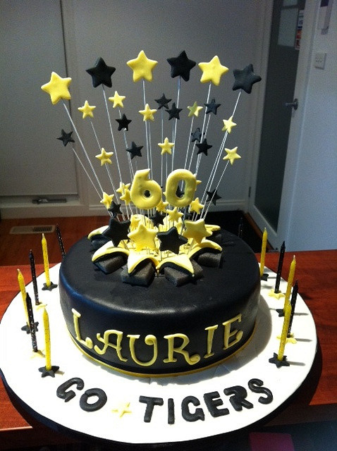 Black and Yellow Birthday Cake