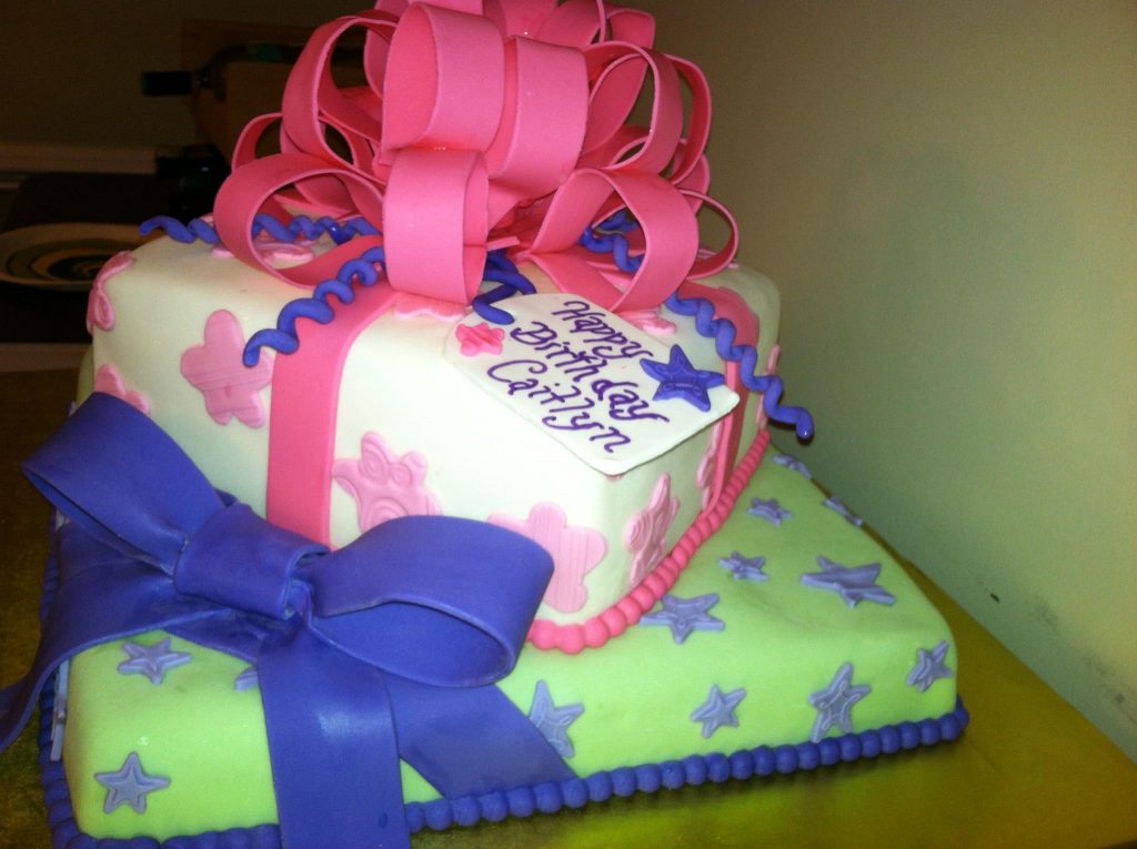 Blue and Pink Birthday Cake