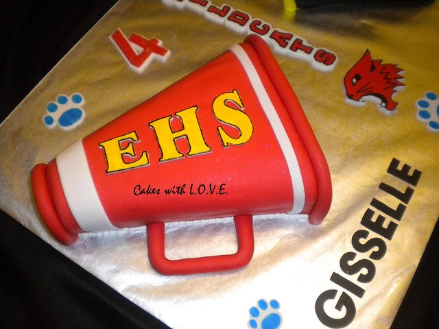 Cheer Megaphone Birthday Cake