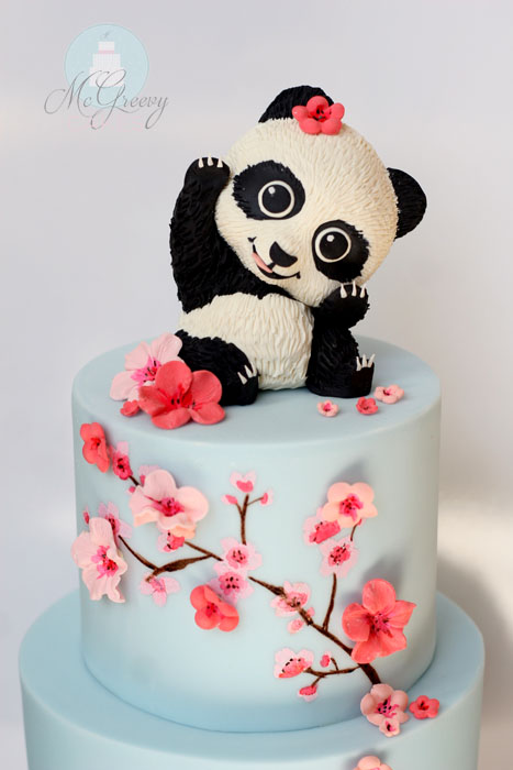 Cherry Blossom Panda Cake