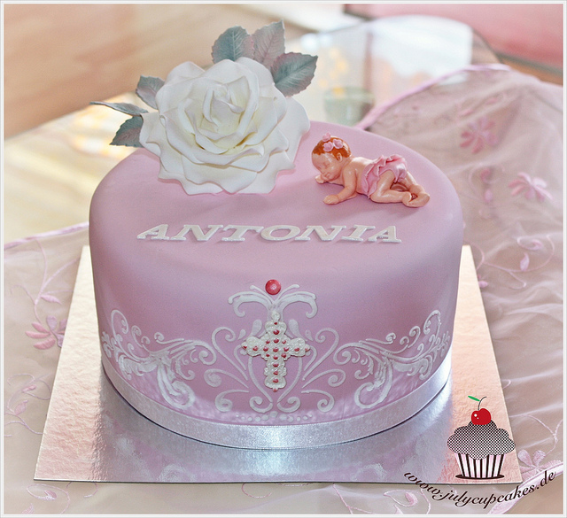 Christening Pink Baptism Cake