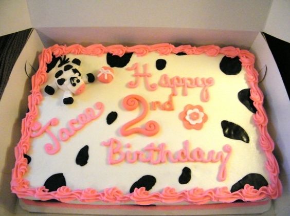 Cow Birthday Sheet Cake