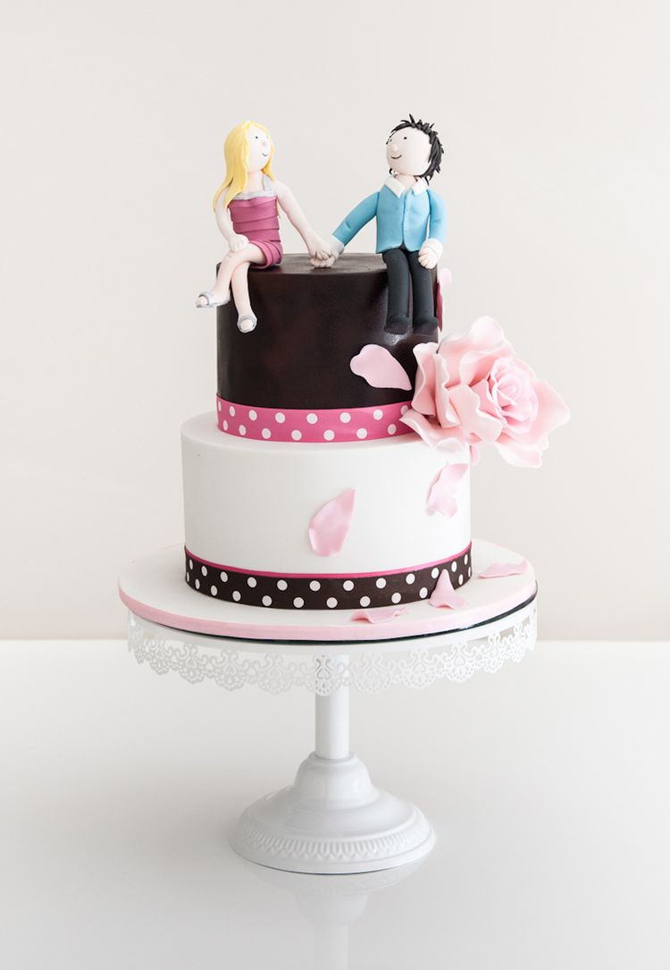 Cute Engagement Cake