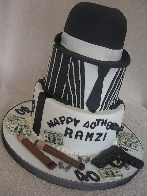 Gangster Themed Birthday Cake