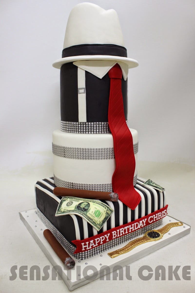 Gangster Themed Birthday Cake