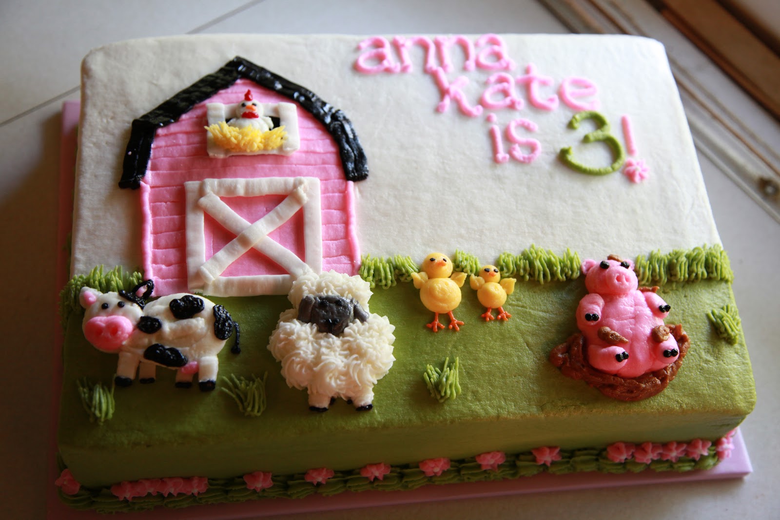 Girl Farm Birthday Cake