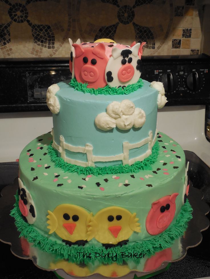 Girl Farm Birthday Cake