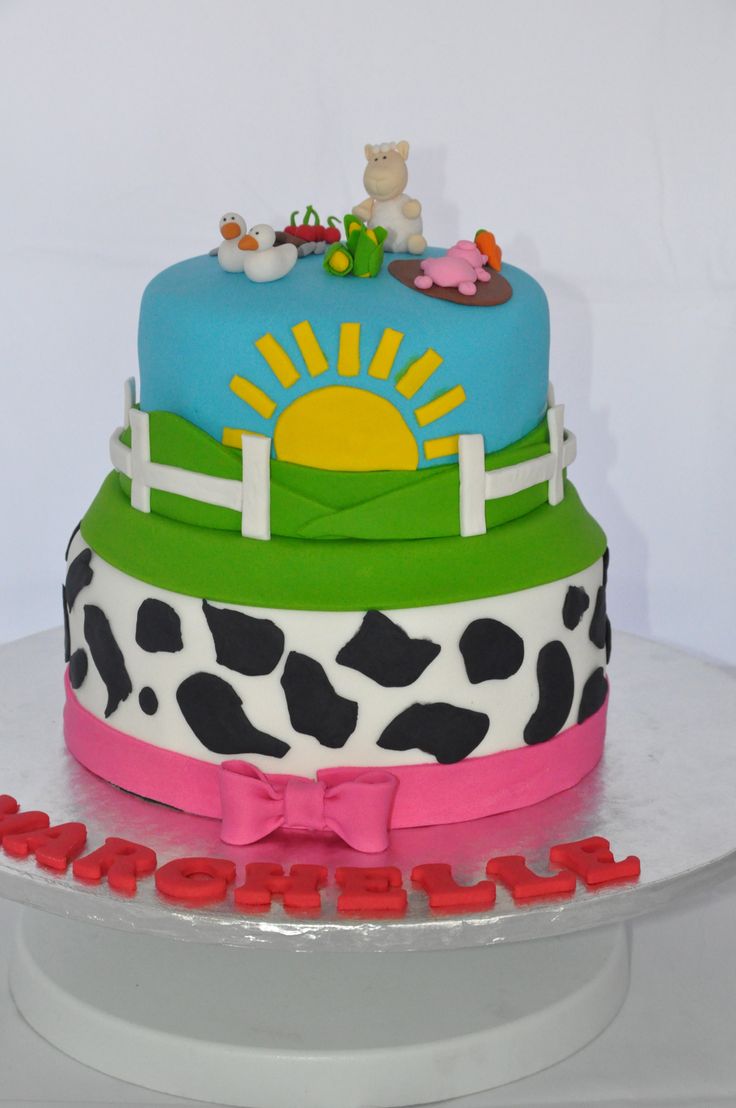 Girl Farm Birthday Cake