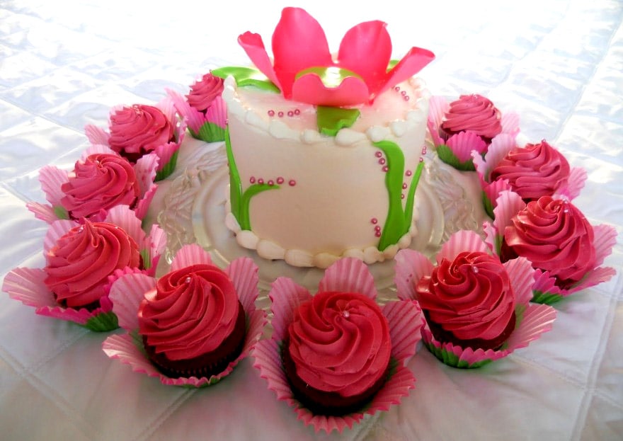 Happy Birthday Cake with Flowers