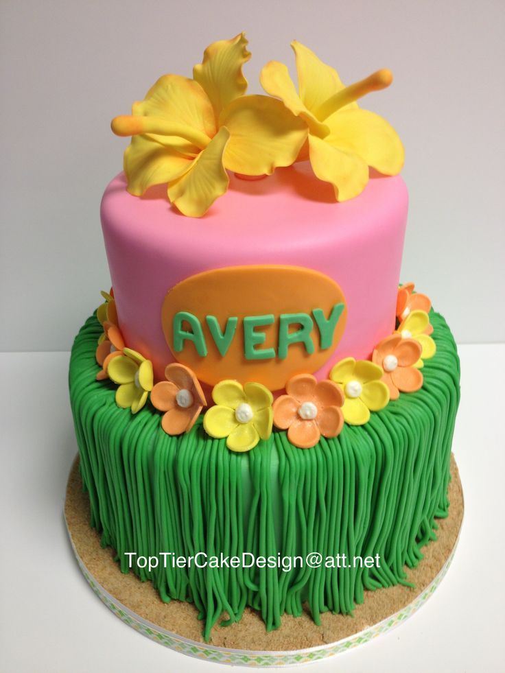 8 Photos of Hawaiian Style Birthday Cakes