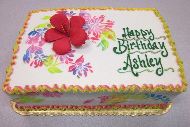 Hawaiian Flower Birthday Cake