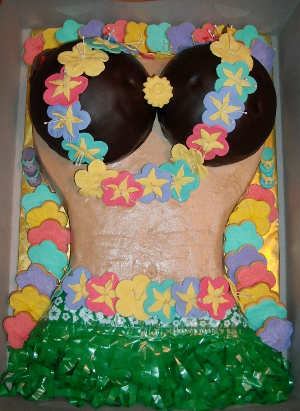 Hawaiian Style Birthday Cake