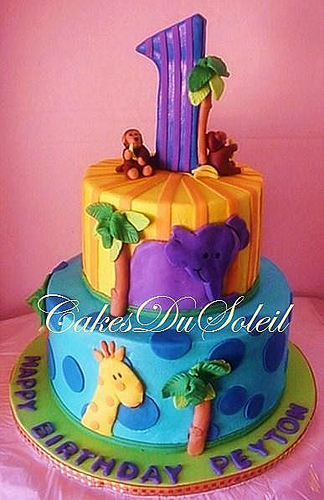 Jungle Animal Theme Cake