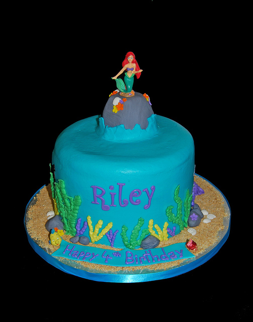 Little Mermaid Theme Birthday Cake