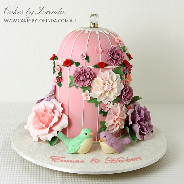 Love Birds Cage Wedding Cake