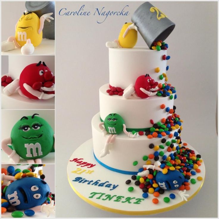 M and M Candy Birthday Cake Ideas