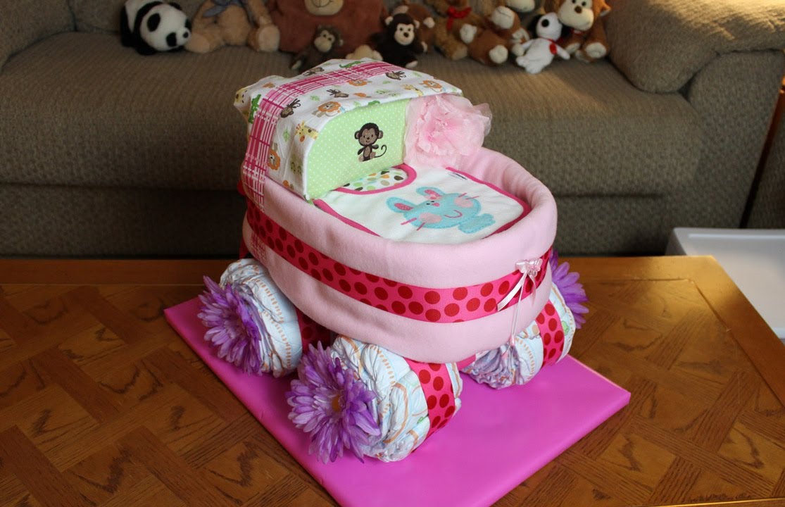 Make Baby Carriage Diaper Cake