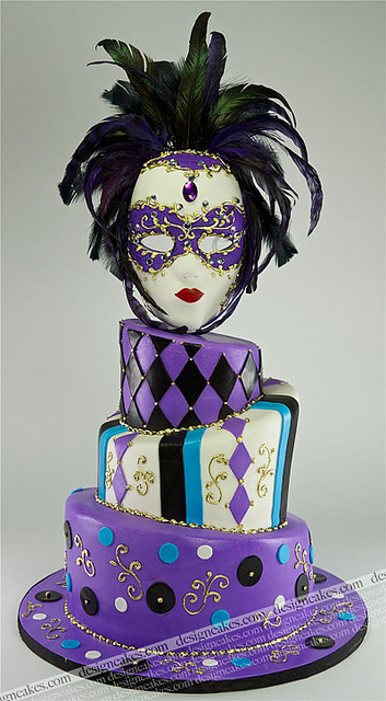 Mardi Gras Masquerade Cake