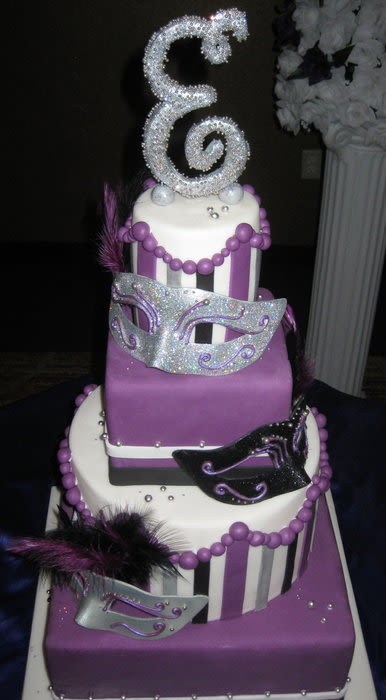 10 Photos of Elegent Masquerade Birthday Cakes