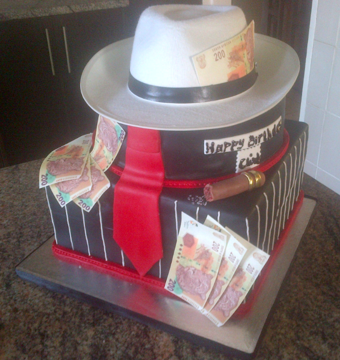 Mobster Theme Birthday Cake