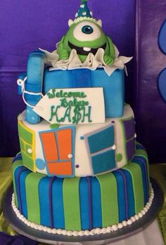 Monsters Inc Baby Shower Cake