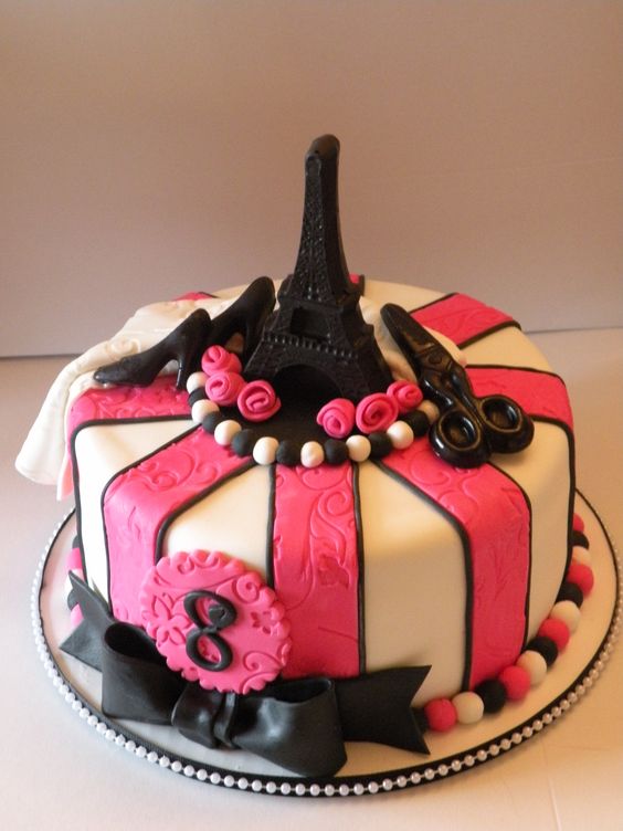 13 Photos of Vintage Paris Themed Cake Birthday Cakes