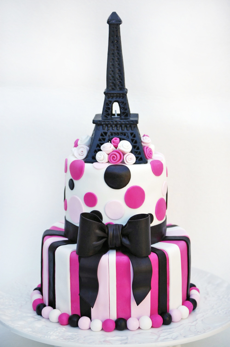 Paris Theme Birthday Cake