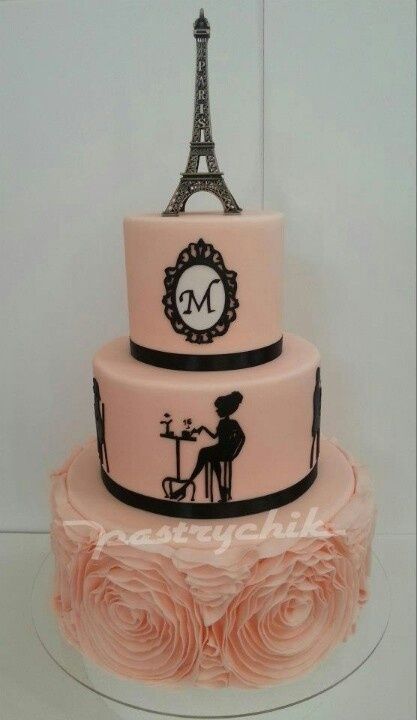 Paris Theme Birthday Cake