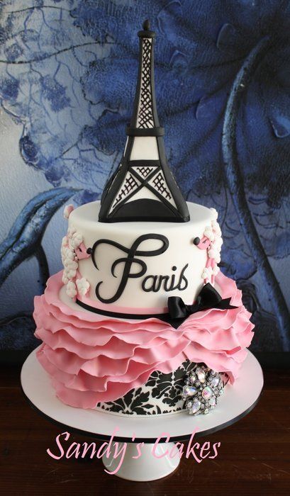 Paris Themed Birthday Cake