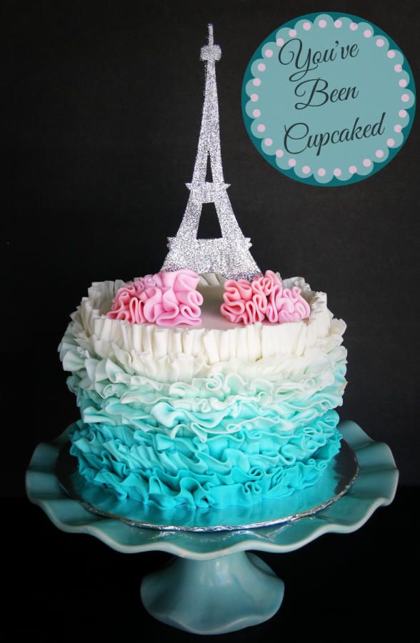 Paris Themed Birthday Cake