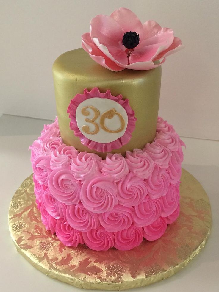 Pink and Gold 30th Birthday Sheet Cake