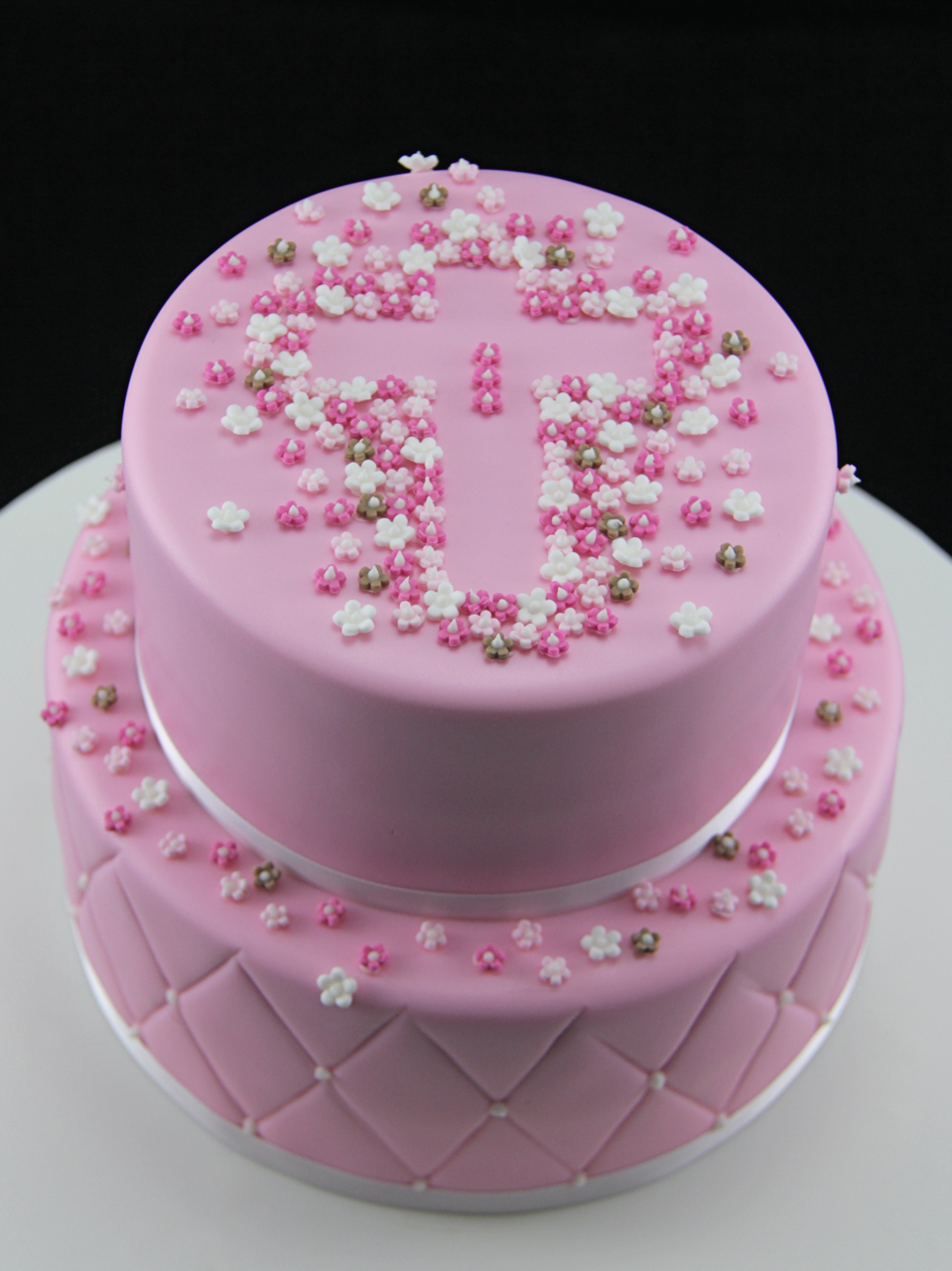 11 Photos of Pink Baptism Cakes