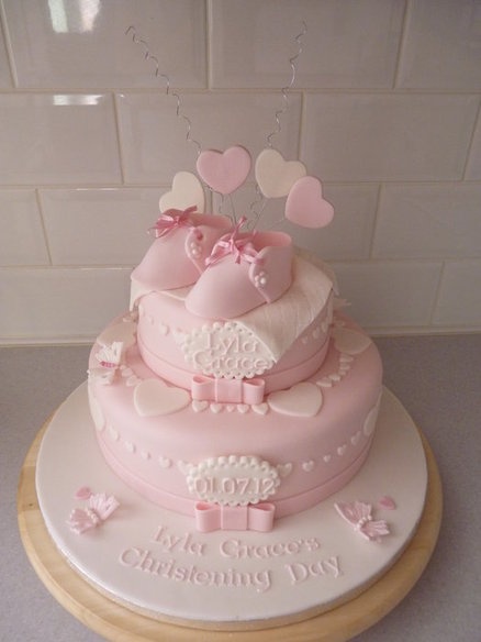 Pink Christening Cake